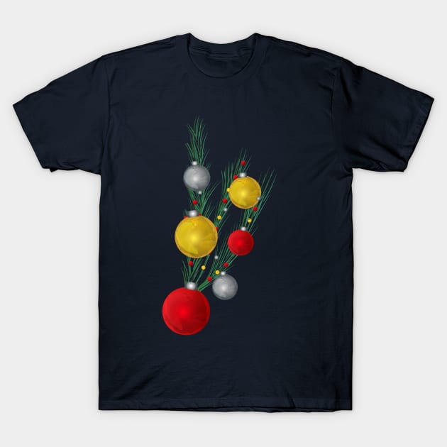 Christmas Tree lights Decorations T-Shirt by Salma Ismail